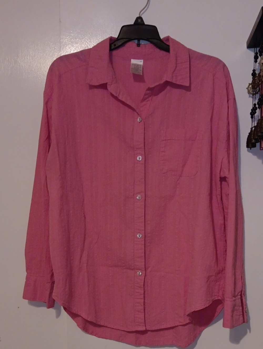 Time and Tru Pink Button-Down Long Sleeve Shirt